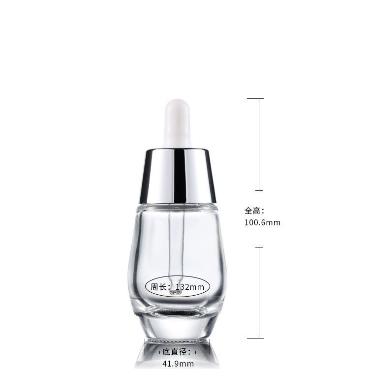 Transparent Glass Refillable Empty Luxury Essential Oils Liquid Drop Bottle Pipette