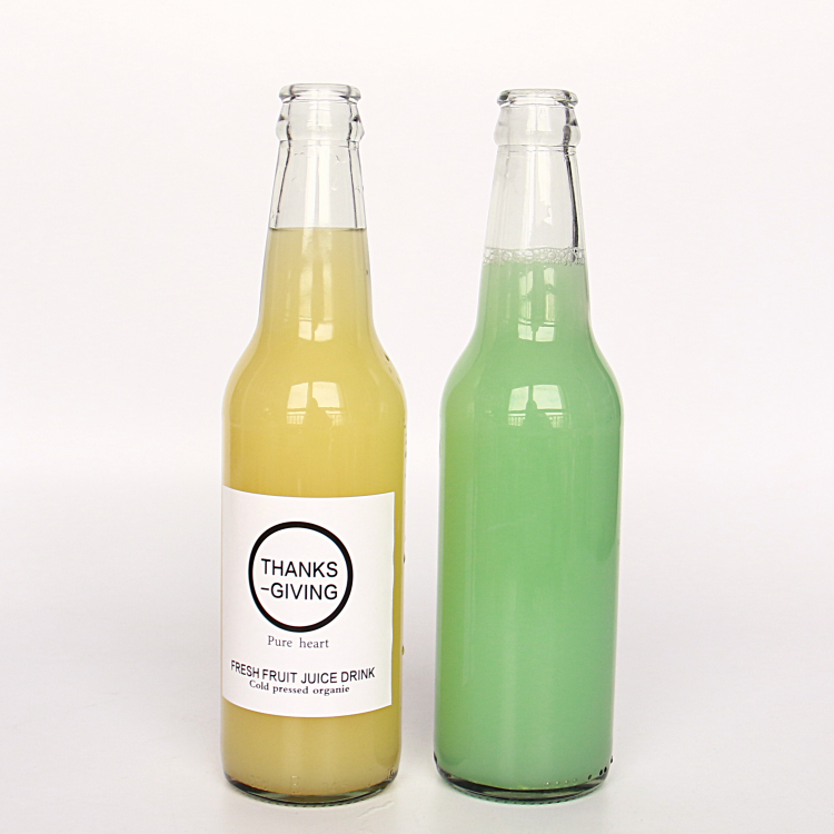 Transparent Glass Soda Bottle With Crown Caps 100ml 250ml 330ml