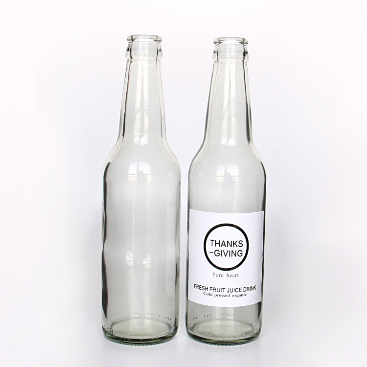 Transparent Glass Soda Bottle With Crown Caps 100ml 250ml 330ml
