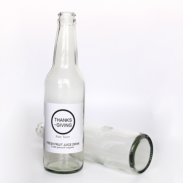 Transparent Glass Soda Bottle With Crown Caps 100ml 250ml 330ml