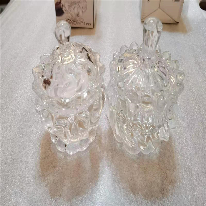 Transparent Glass Sugar Candy Bowl Jar with Lid Small Candy Cookie Empty Spice jars