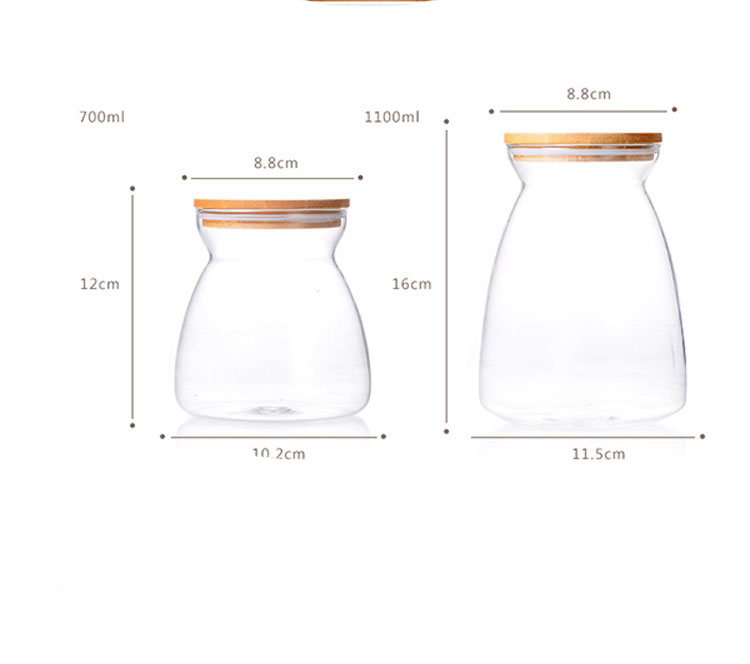 Transparent Kitchen storage containers with bamboo lids