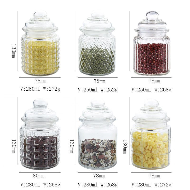 Transparent Lead-Free Glass Sealed Can Storage Tank Grains Storage Jar