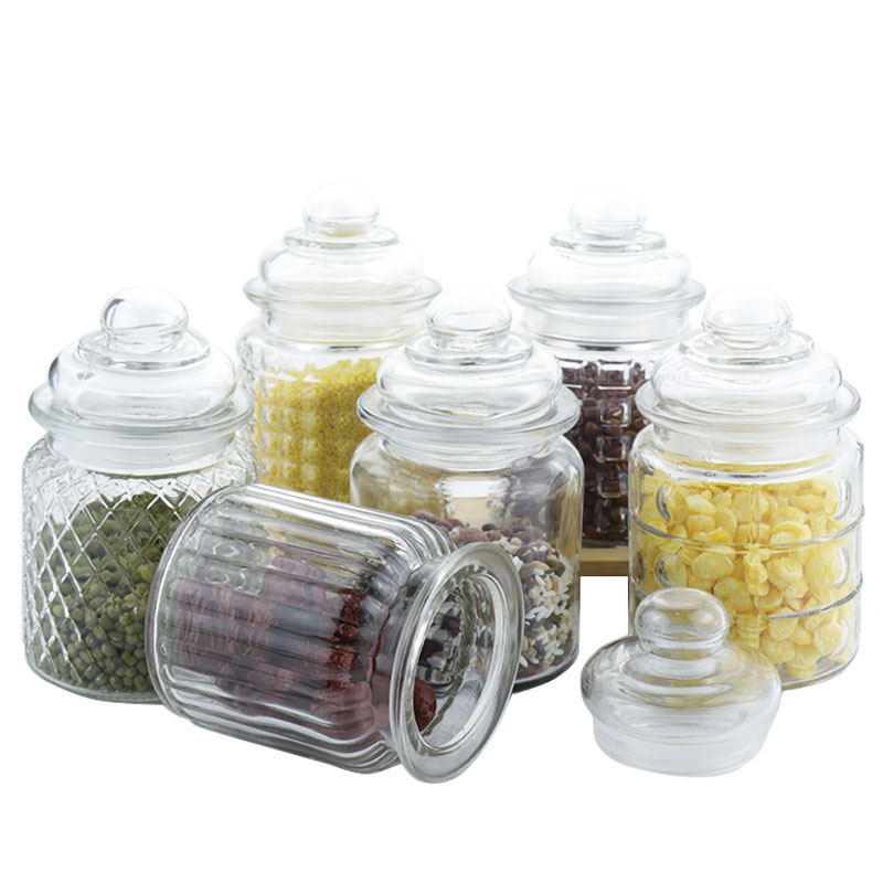 Transparent Lead-Free Glass Sealed Can Storage Tank Grains Storage Jar