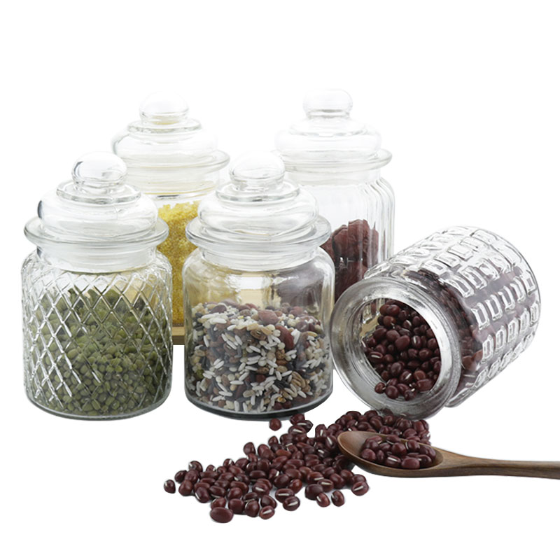 Transparent Lead-Free Glass Sealed Can Storage Tank Grains Storage Jar