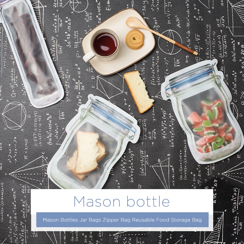 Transparent Mason Jar Shaped Stand Up Pouch For Candy/Peanuts/Cookies Packaging Moistureproof Matte Packaging Bag With Zip Lock