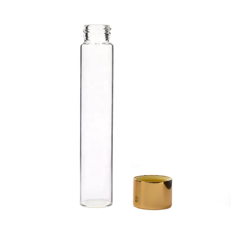 Transparent Mini Test 20ml 25ml 30ml 50ml 60ml Empty Refillable Tube Storage glass bottles vials with Aluminum Silver screw cap