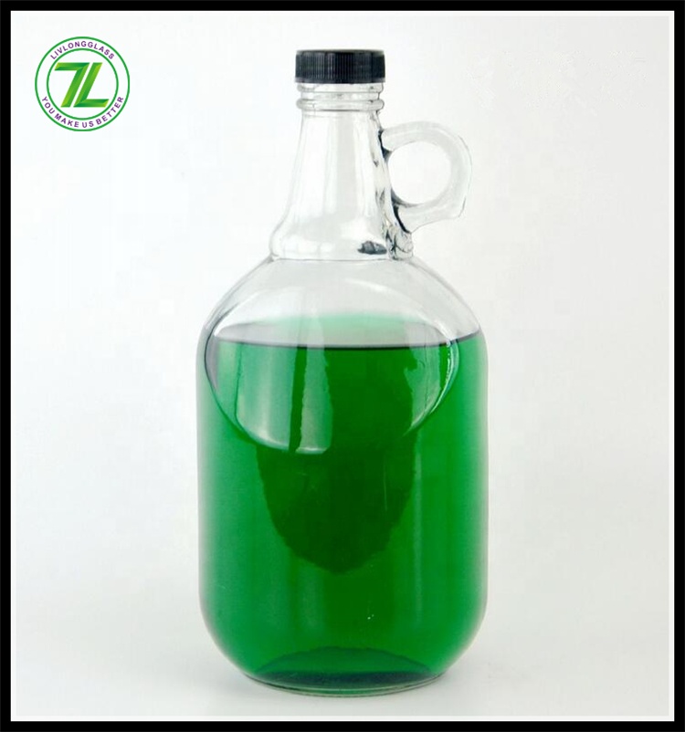 Transparent One Gallon 3.7L Glass Jug Kitchen Craft Pot Wine Bottles with Airtight Screw Caps
