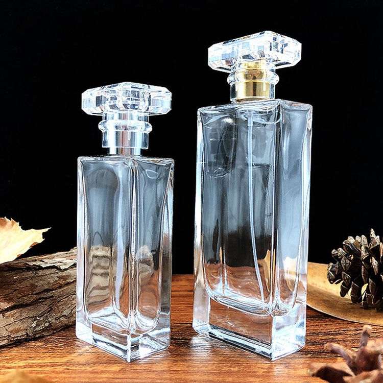 Transparent Perfume Glass Bottle 50ml 1.7 Oz 100ml Refillable Glass Perfume Bottle