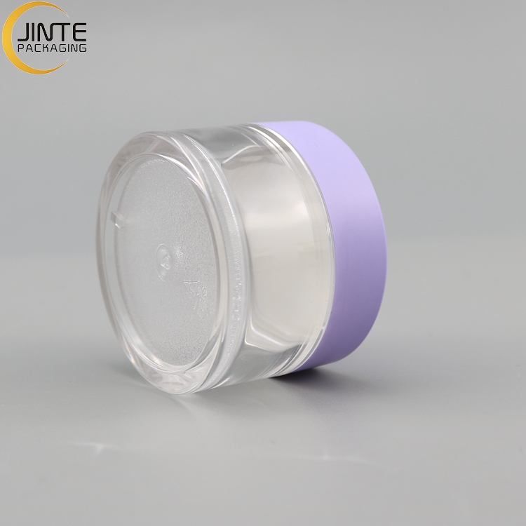 Transparent Plastic Cosmetic Empty Jar With Colorful Lid Usage for 1oz 2oz Acrylic Powder
