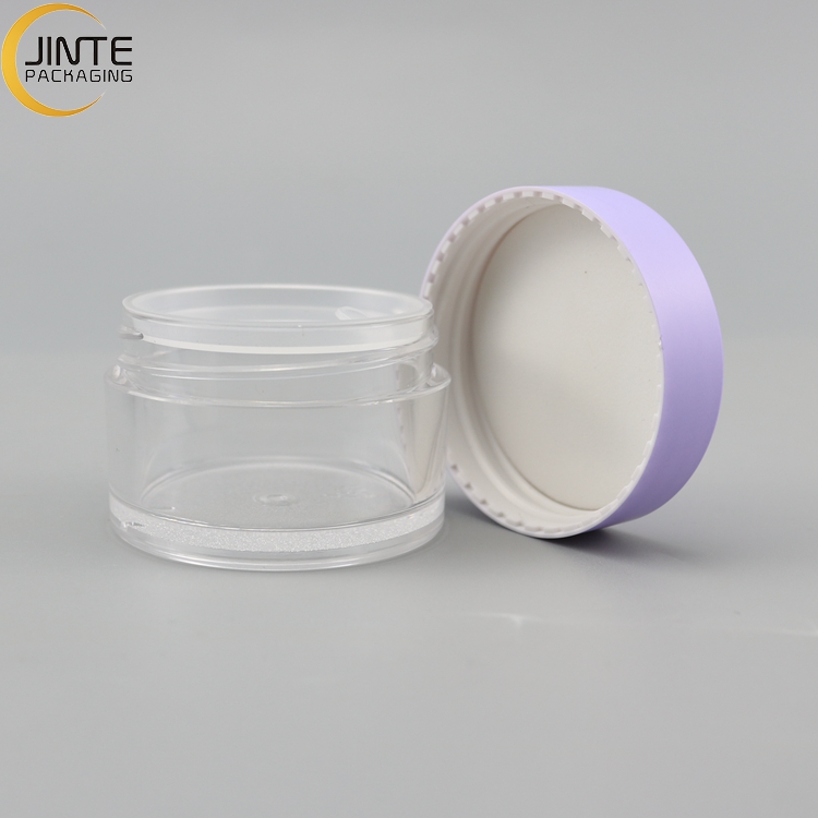 Transparent Plastic Cosmetic Empty Jar With Colorful Lid Usage for 1oz 2oz Acrylic Powder