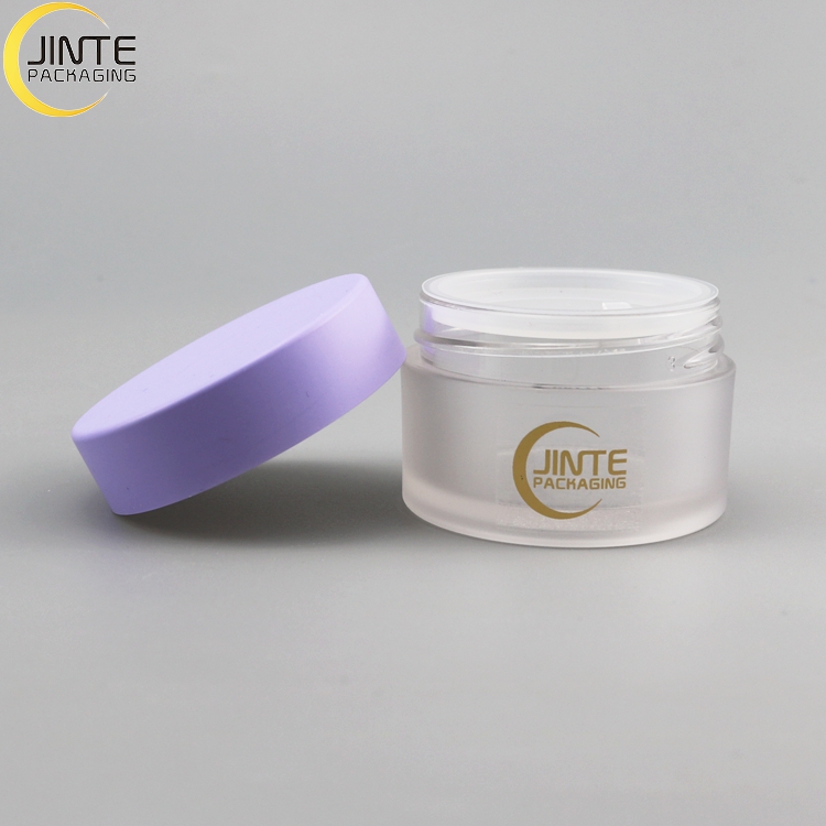 Transparent Plastic Cosmetic Empty Jar With Colorful Lid Usage for 1oz 2oz Acrylic Powder