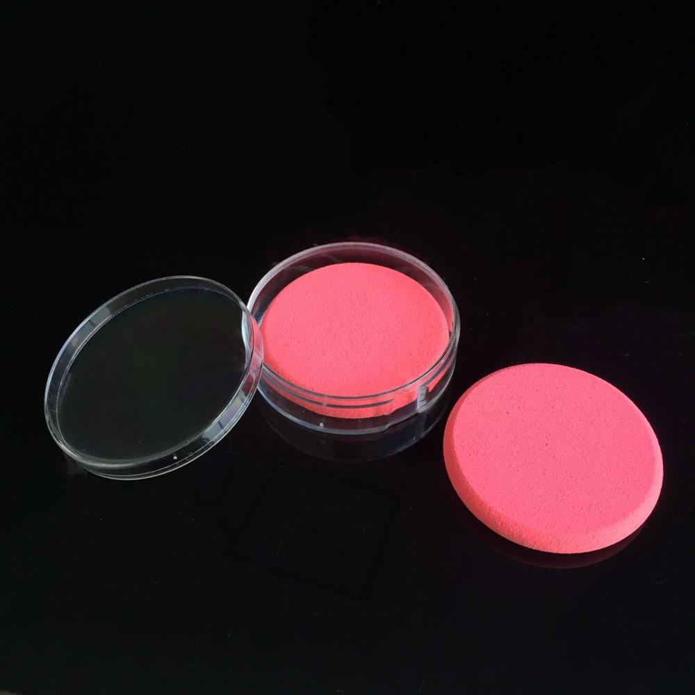 Transparent Polystyrene Round Cosmetic Case Containers for Powder Puff