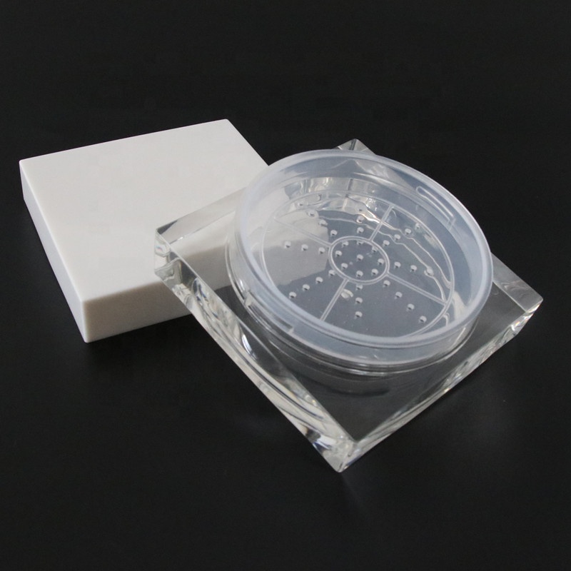 Transparent Refillable Square 5g 15g Acrylic Eyeshadow Container for Compact Powder Jar Packaging