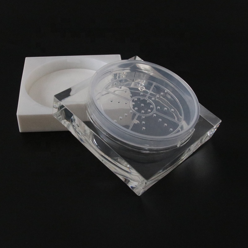 Transparent Refillable Square 5g 15g Acrylic Eyeshadow Container for Compact Powder Jar Packaging