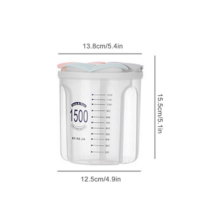 Transparent Sealed Can Dustproof Moisture-proof Jar sealed tank has a clear scale concave lines and the arc curve fits the palm