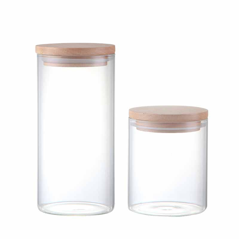 Transparent Storage Glass Jar Bamboo Covered High Borosilicate Food Sealed Glass Jar Candy Jar For Spices