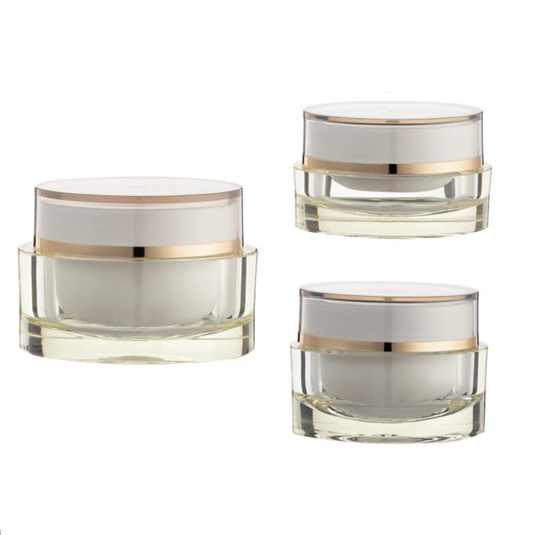 Transparent acrylic double wall  jar with screw cap tone-up cream
