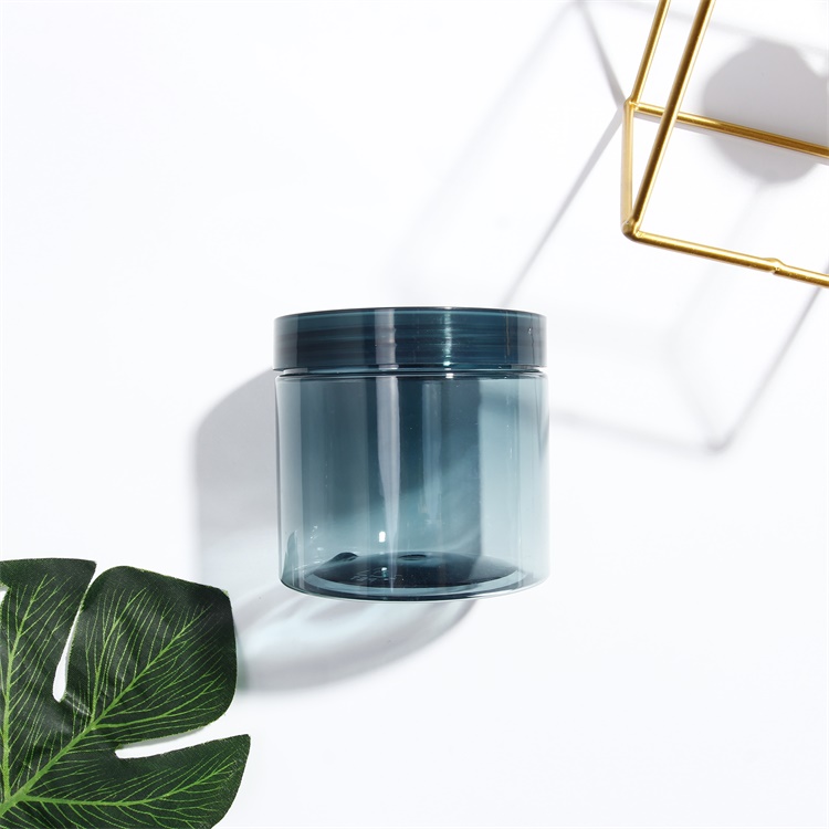 Transparent blue promotional PLASTIC cream jar eye cream bottle lotion Pet  jar