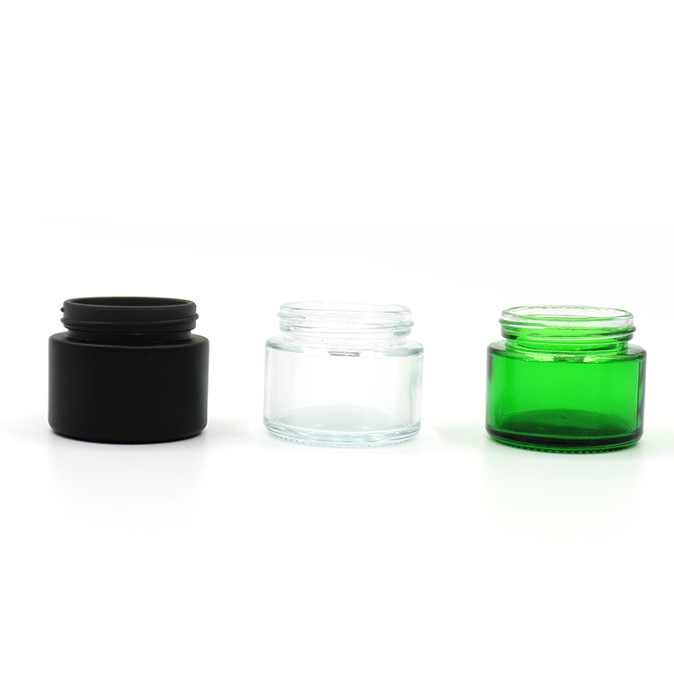 Transparent childproof cbd wax oil glass jar with plastic screw lid