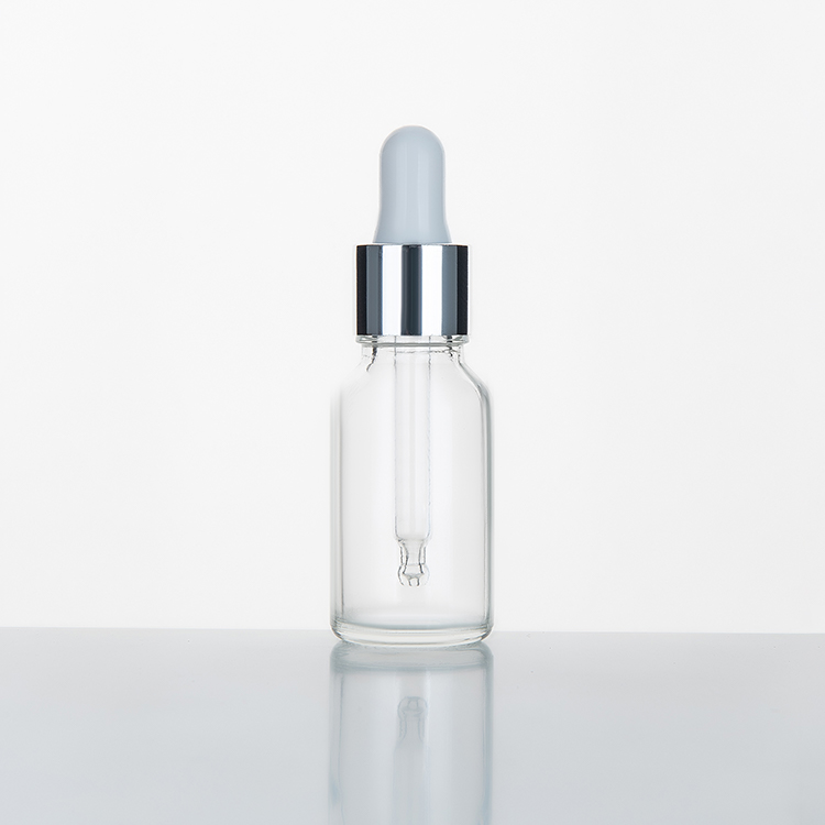 Transparent clear color 15ml essential oil bottle glass bottles with 18/410 dropper