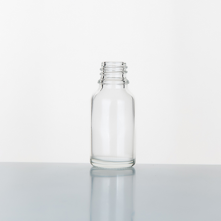 Transparent clear color 15ml essential oil bottle glass bottles with 18/410 dropper