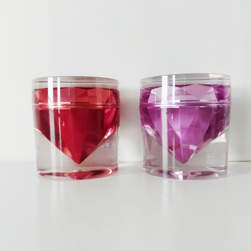 Transparent clear diamond shape cream jar acrylic cream jar cosmetic packaging jars factory stock