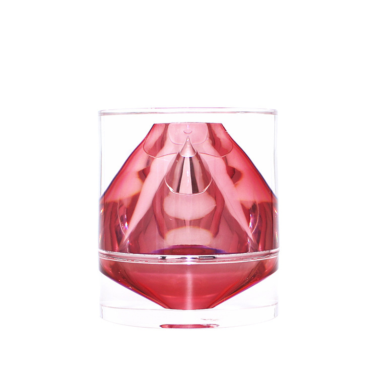 Transparent clear diamond shape cream jar acrylic cream jar cosmetic packaging jars factory stock