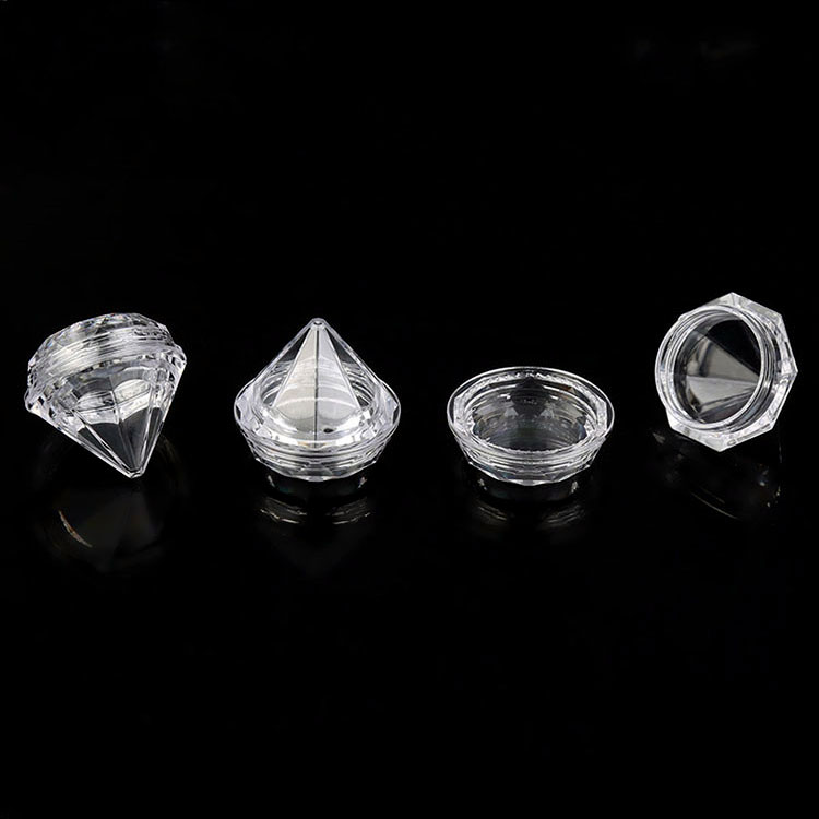 Transparent clear diamond shape ps cream jar 2.5g 5g,eyecream container,empty cream jar loose powder jar