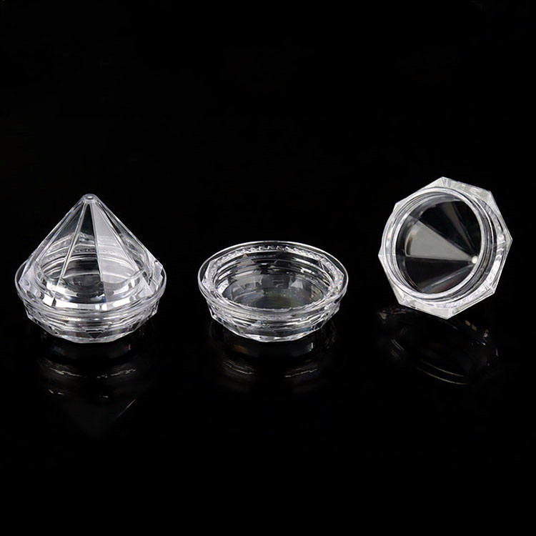 Transparent clear diamond shape ps cream jar 2.5g 5g,eyecream container,empty cream jar loose powder jar