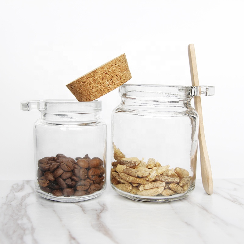 Transparent cosmetic jar 100ml 200ml 300ml bath salt packaging bottle with spoon for personal care