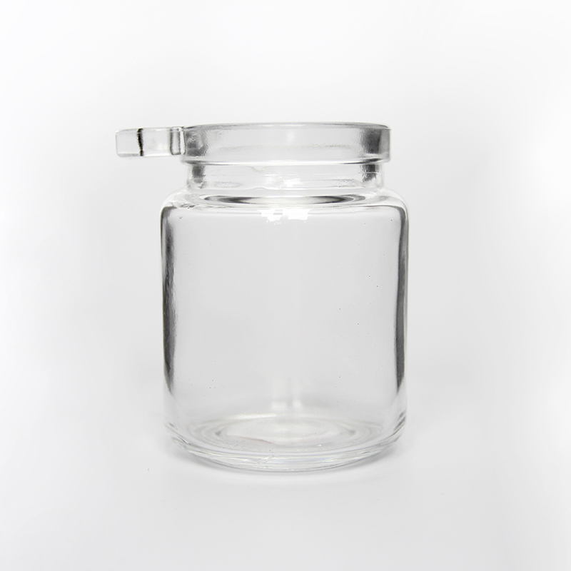Transparent cosmetic jar 100ml 200ml 300ml bath salt packaging bottle with spoon for personal care
