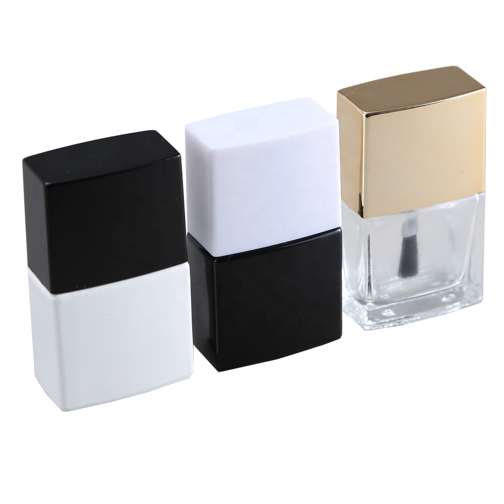 Transparent custom square design empty glass nail polish bottle