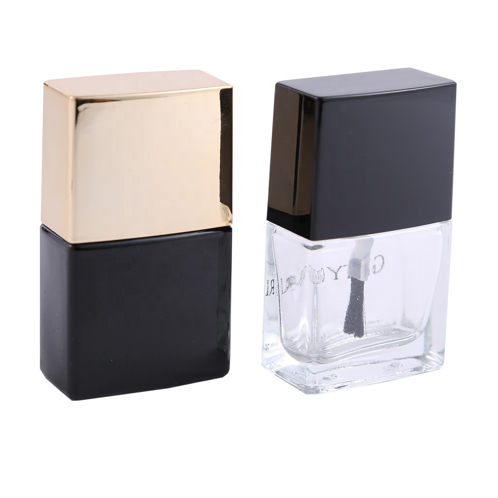 Transparent custom square design empty glass nail polish bottle
