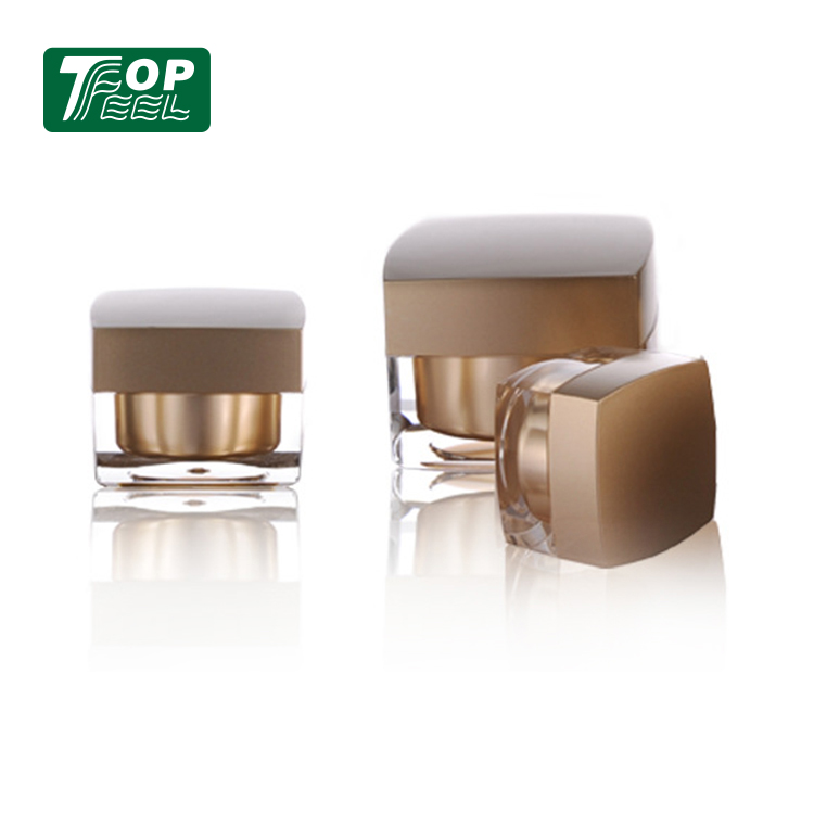 Transparent fancy empty 15ml 30ml 50ml square shape acrylic cosmetic packaging cream jar