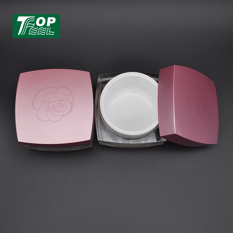 Transparent fancy empty 15ml 30ml 50ml square shape acrylic cosmetic packaging cream jar