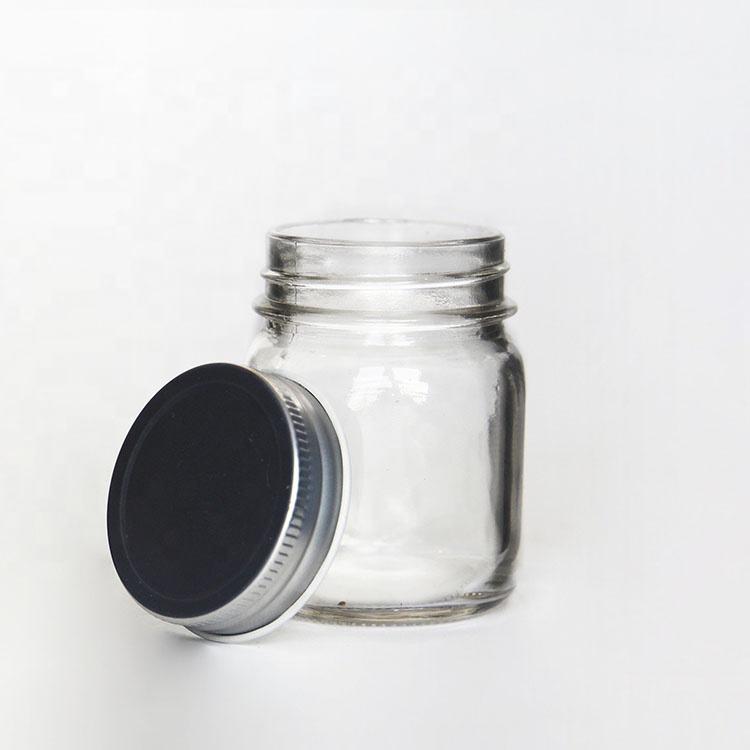 Transparent food canning 5oz 150ml round spice packaging mason jar without handle