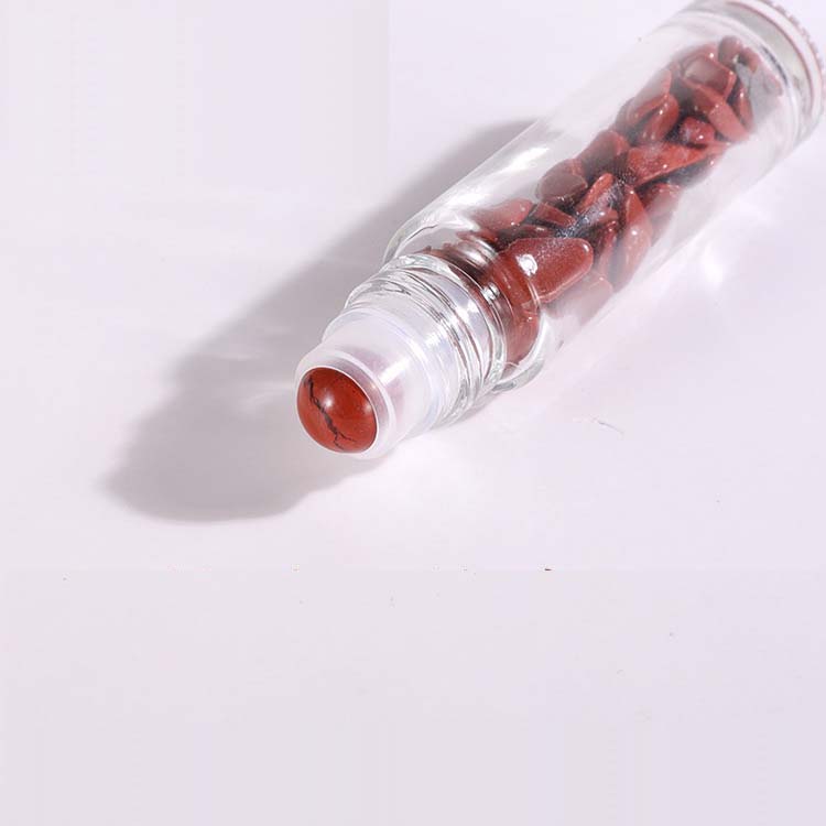 Transparent glass 10ml perfume gemstone roller ball bottle