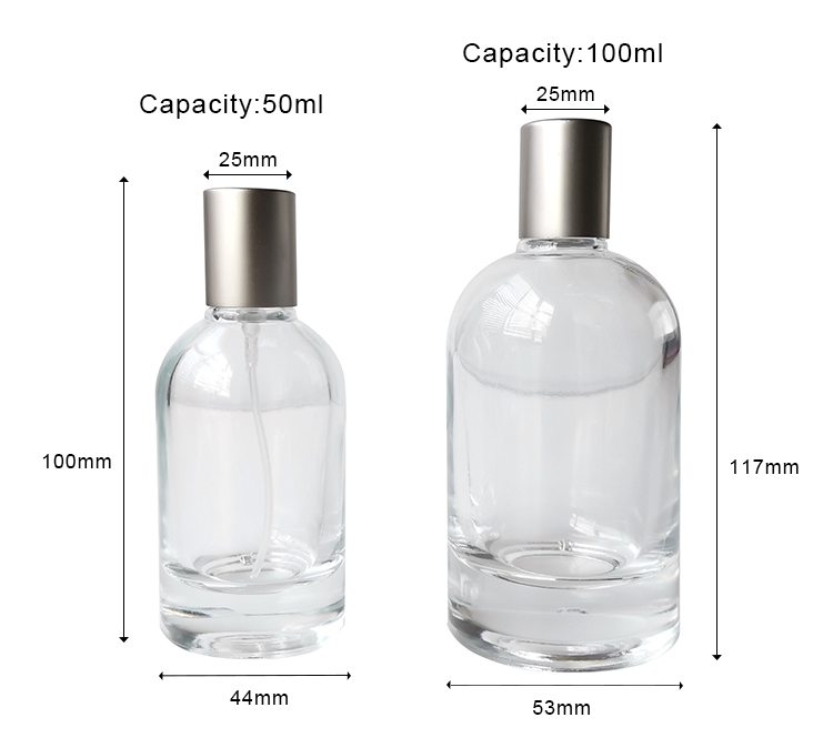 Transparent high-end popular 50 ml 100 ml can be customized logo perfume bottle glass perfume bottle