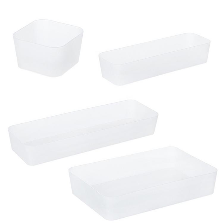 Transparent plastic drawer storage box 4 sizes can stack transparent plastic storage box home storage tool