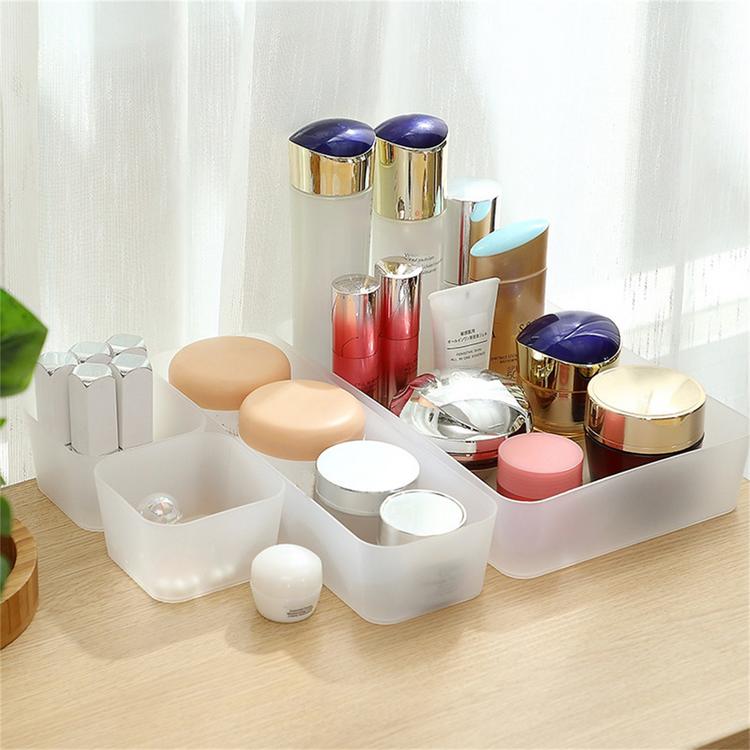 Transparent plastic drawer storage box 4 sizes can stack transparent plastic storage box home storage tool
