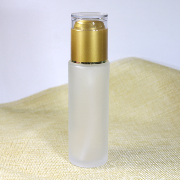 Transparent round pressed liquid foundation bottle emulsion packaging glass bottle