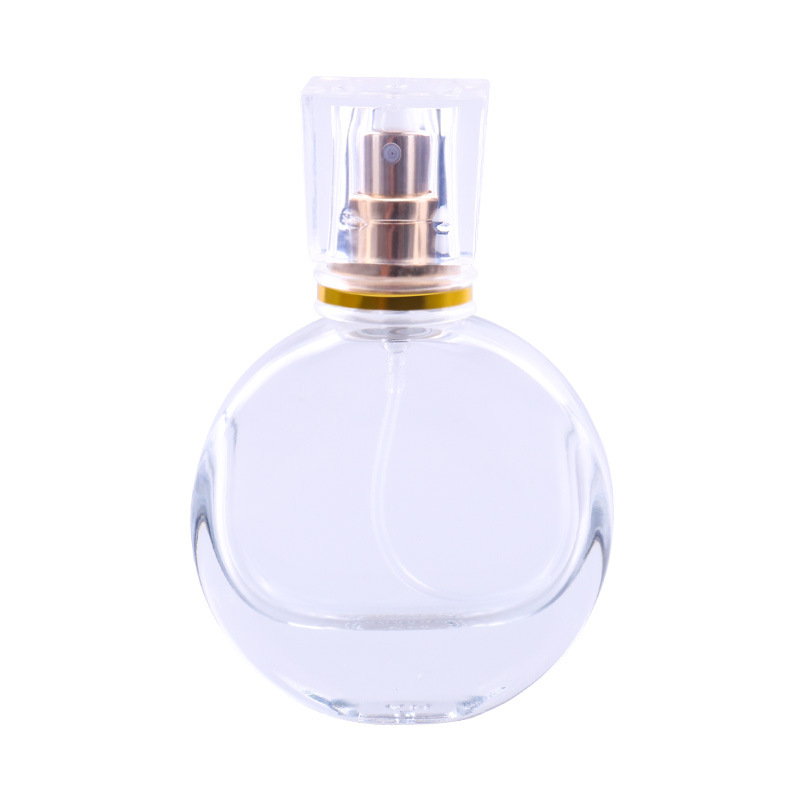 Travel 25ml Clear oval glass spray perfume bottle with glass cap