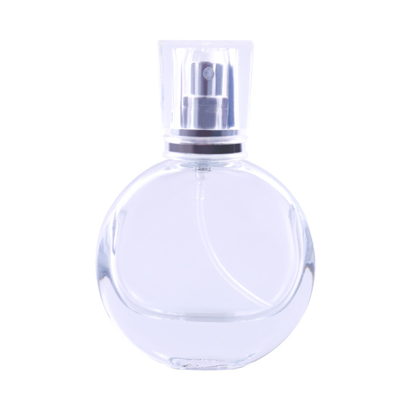 Travel 25ml Clear oval glass spray perfume bottle with glass cap