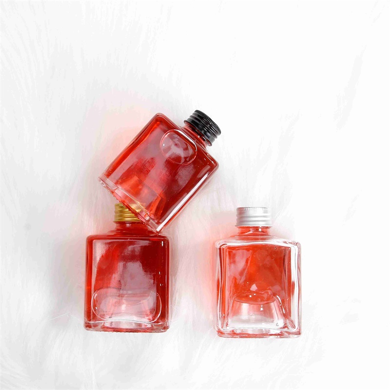 Travel Bottle with Storage Compartment Heavy Glass / 2021new Design Glass Wine Bottle Storage Bottles & Jars Screw Metal Lid