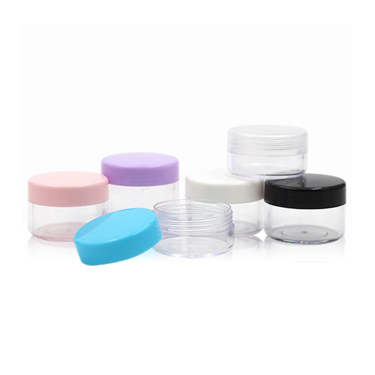 Travel Cosmetic Sample Containers 10/15/20 Gram Plastic Cosmetic Pot Jars With Colorful Screw Cap Lids