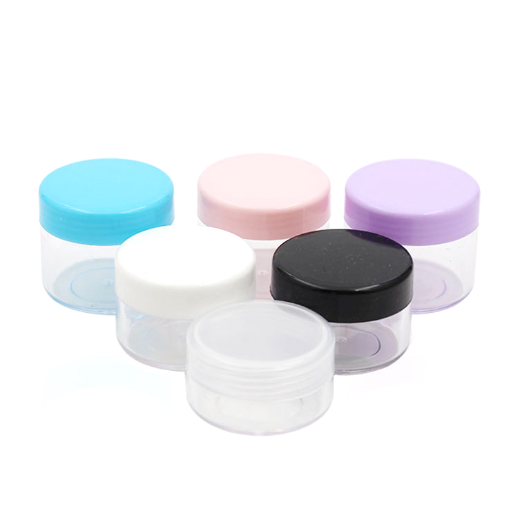 Travel Cosmetic Sample Containers 10/15/20 Gram Plastic Cosmetic Pot Jars With Colorful Screw Cap Lids