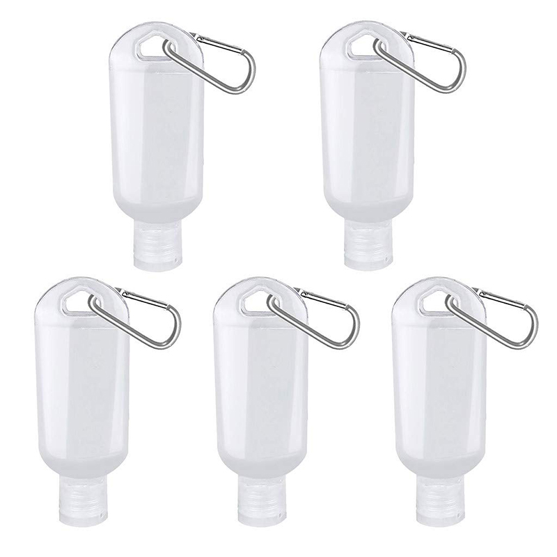 Travel Portable 30ml 50ml 60ml PETG Empty Hand Sanitizer Bottle With Keychain
