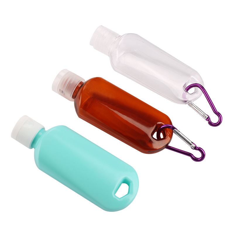 Travel Portable 30ml 50ml 60ml PETG Empty Hand Sanitizer Bottle With Keychain