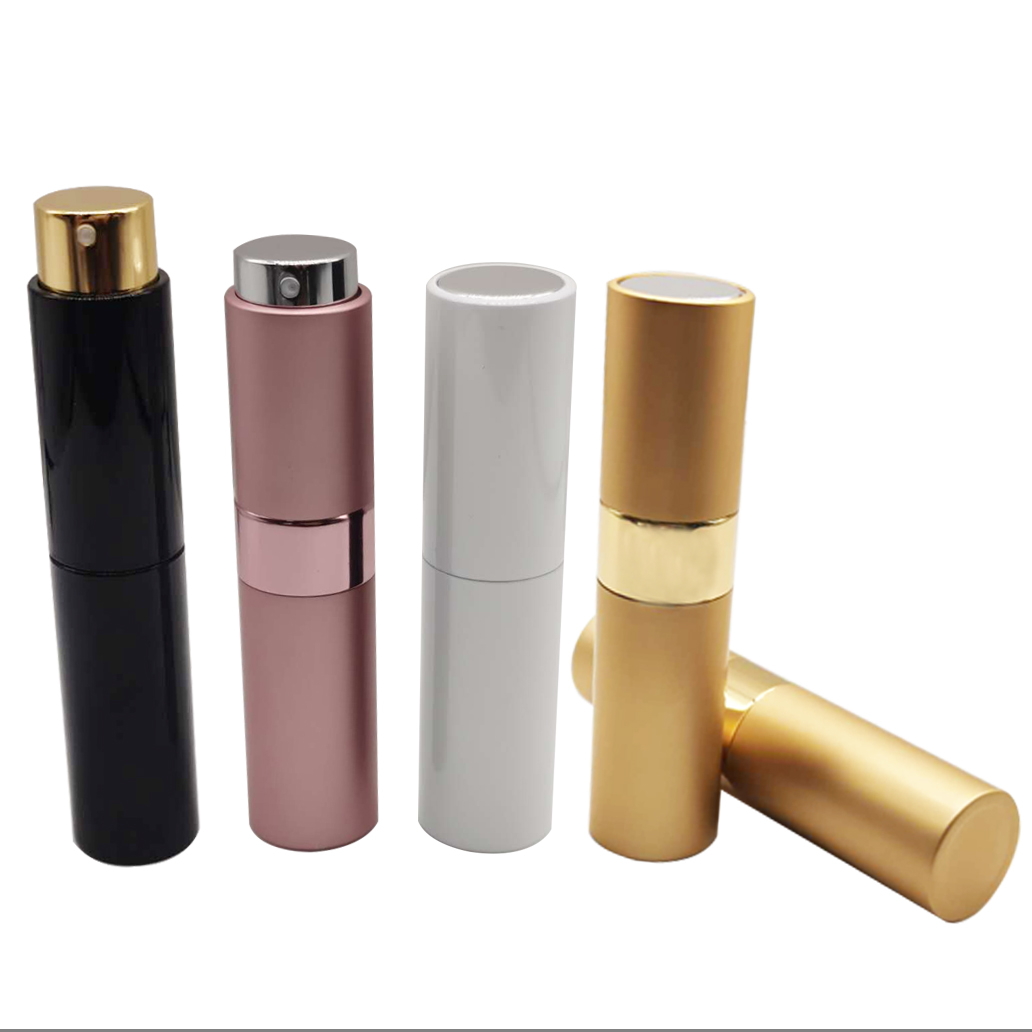 Travel portable aluminum twist up 5ml 8ml 10ml perfume atomizer bottle